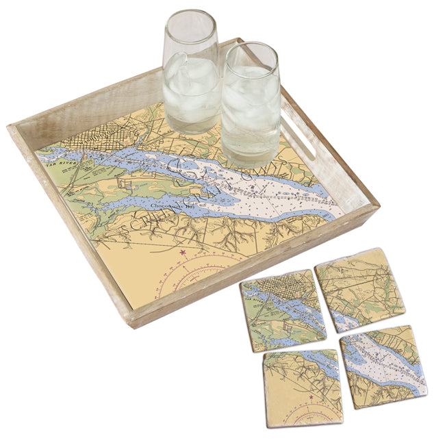 Washington, NC- Marble Coaster Set