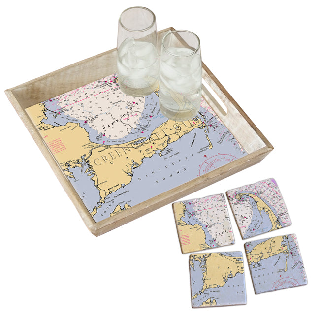 Cape Cod, MA - Marble Coaster Set
