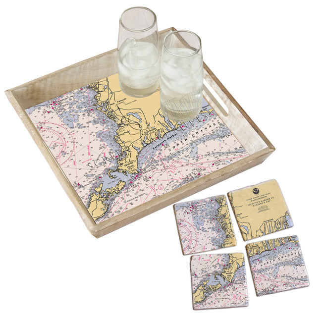 Woods Hole, MA - Marble Coaster Set