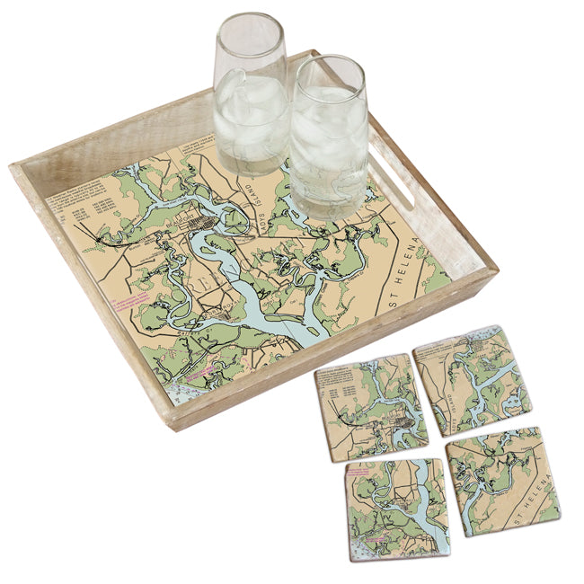 Beaufort, SC-  Marble Coaster Set