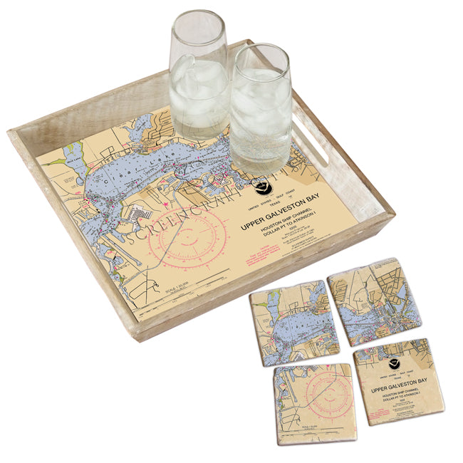 Clear Lake, TX-  Marble Coaster Set