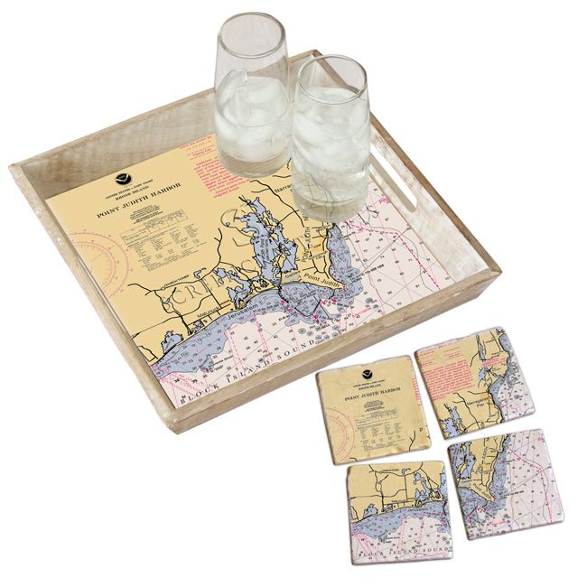 Point Judith, RI - Marble Coaster Set