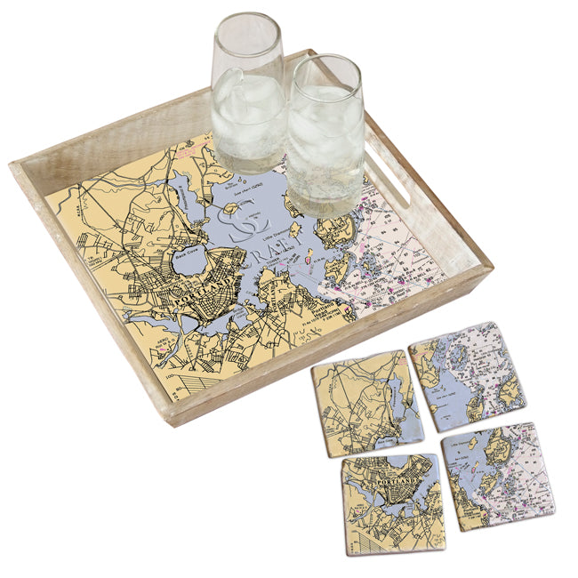 Portland, ME - Marble Coaster Set