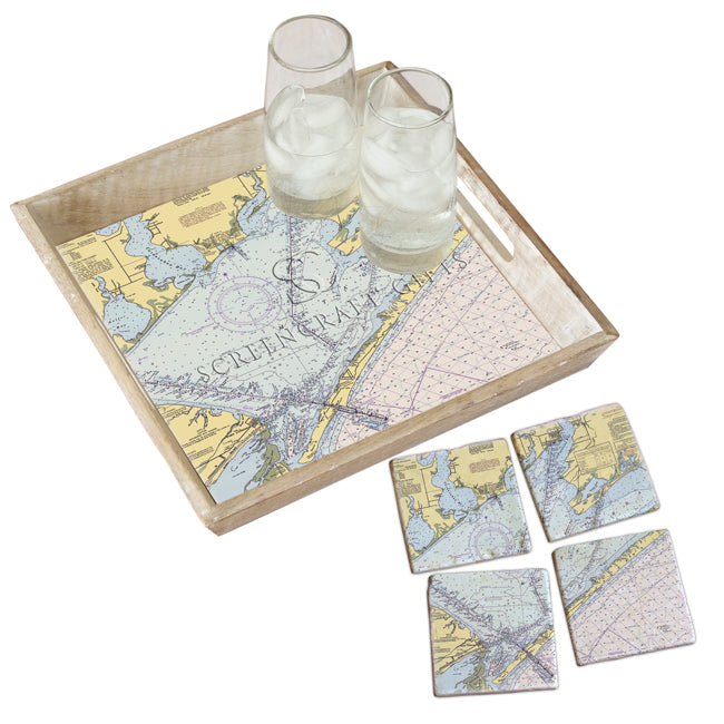Matagorda Bay, TX- Marble Coaster Set