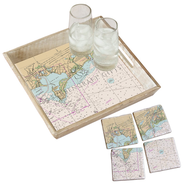 West Yarmouth, MA - Marble Coaster Set