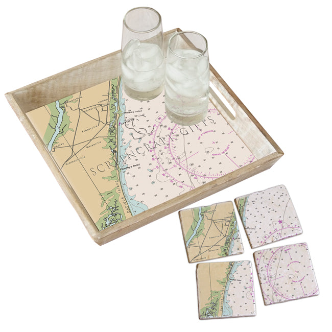 Pawleys Island, SC - Marble Coaster Set