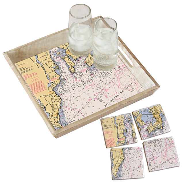 Narragansett Bay- Marble Coaster Set