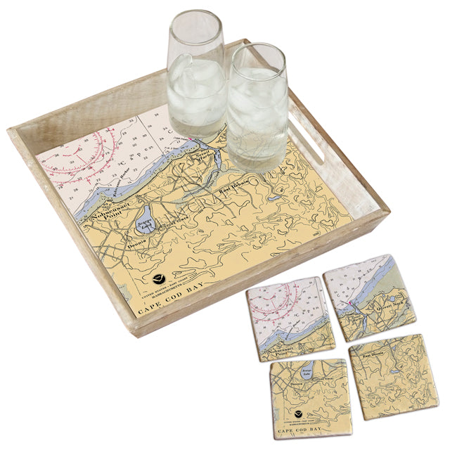 Dennis, MA - Marble Coaster Set