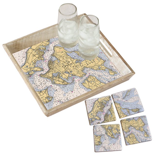 Shelter Island, NY- Marble Coaster Set