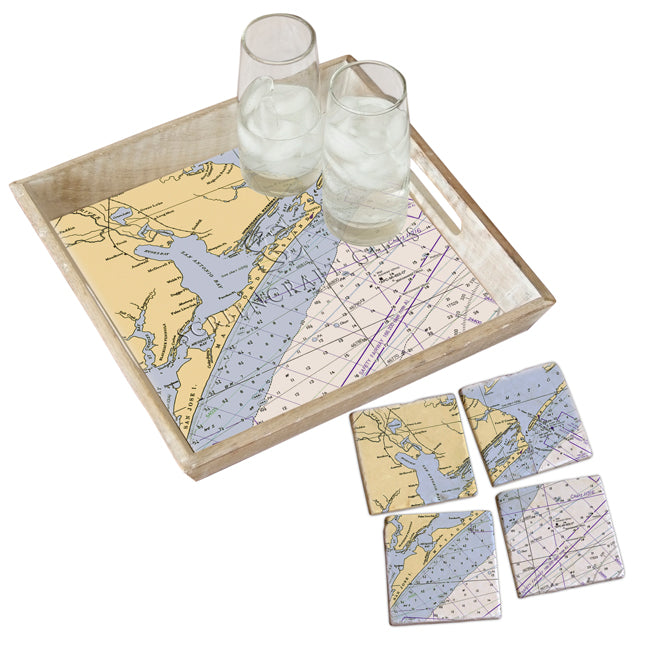Matagorda Island, TX- Marble Coaster Set