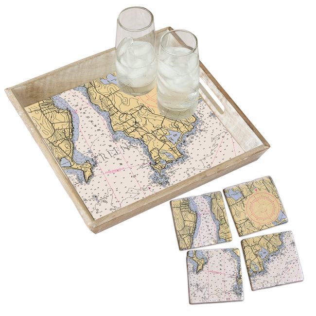 Little Compton, RI - Marble Coaster Set