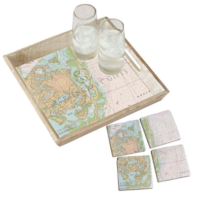 Chatham, MA- Marble Coaster Set