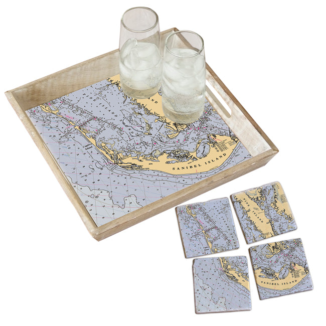 Sanibel Island, FL  - Marble Coaster Set