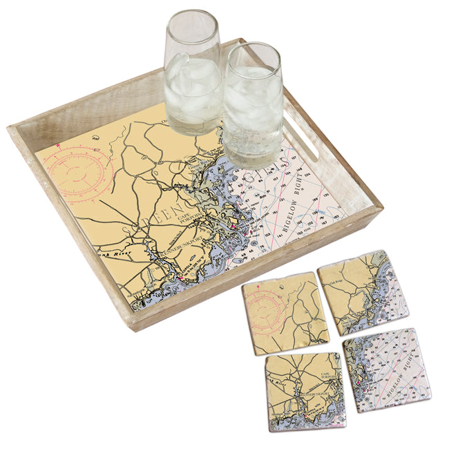 Kennebunkport, ME- Marble Coaster Set