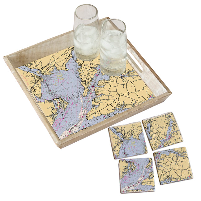 North East, MD - Marble Coaster Set