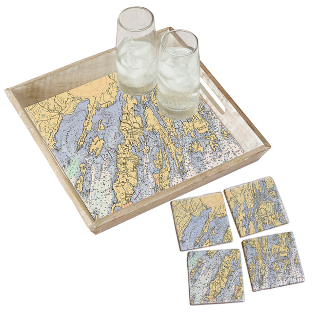 Harpswell, ME- Marble Coaster Set