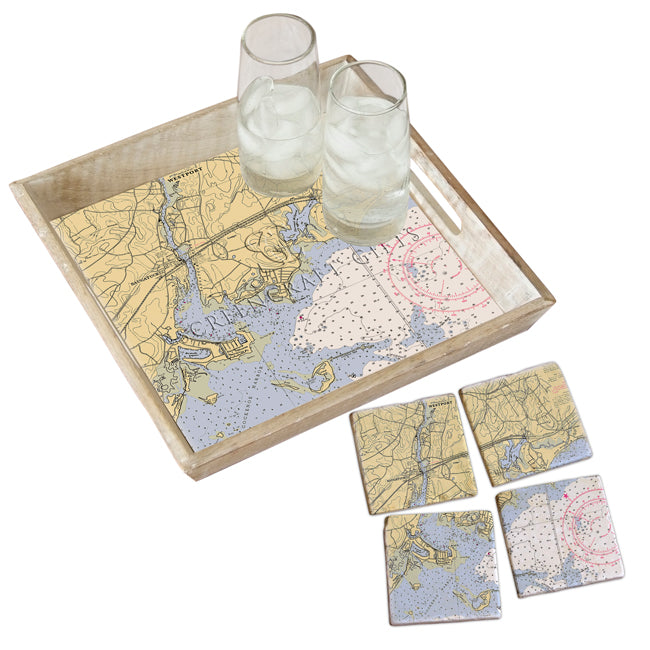Westport, CT - Marble Coaster Set