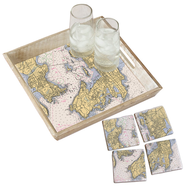 Newport, RI - Marble Coaster Set