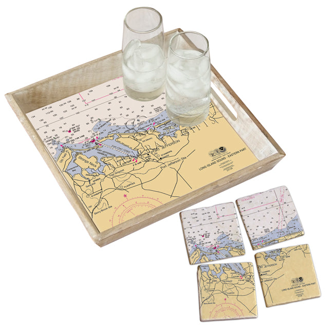 Port Jefferson, NY  - Marble Coaster Set