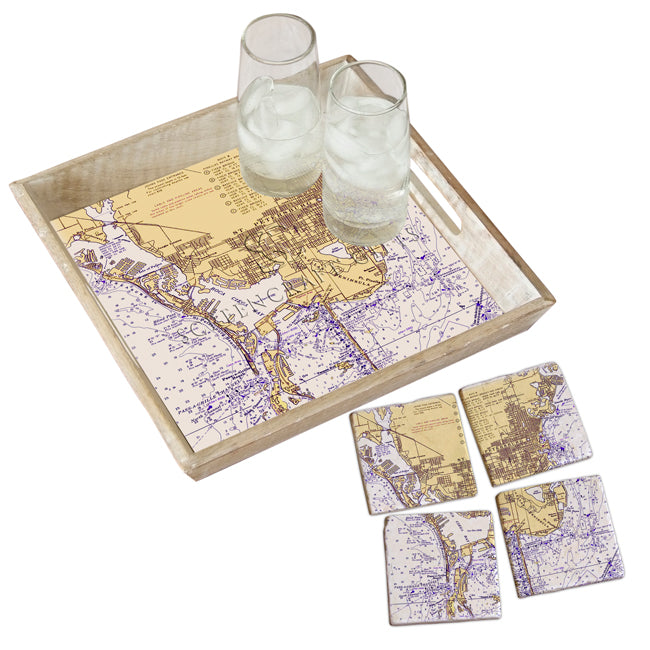St. Petersburg, FL- Marble Coaster Set