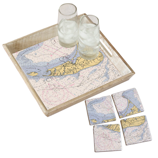 Nantucket, MA  - Marble Coaster Set