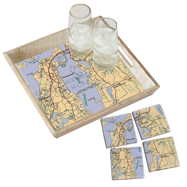 Tiverton, RI - Marble Coaster Set