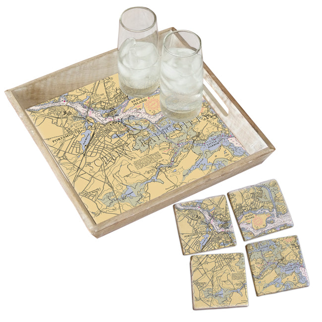 Portsmouth, NH - Marble Coaster Set