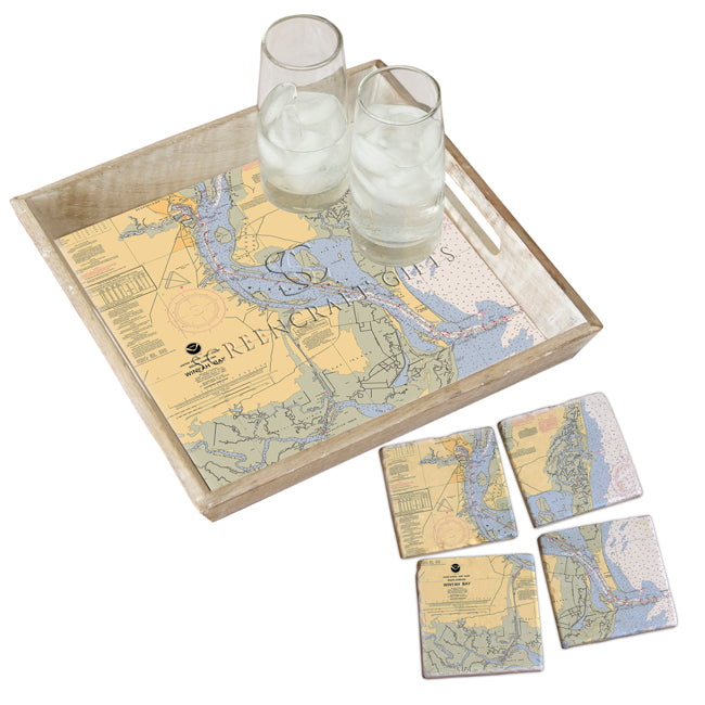 Winyah Bay, SC - Marble Coaster Set