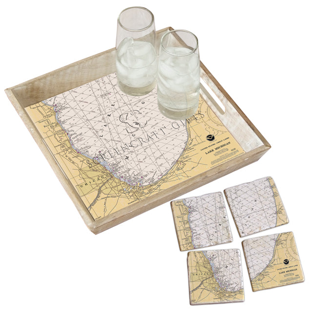 Lake Michigan -  Marble Coaster Set