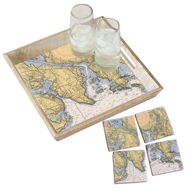 Hancock, ME - Marble Coaster Set