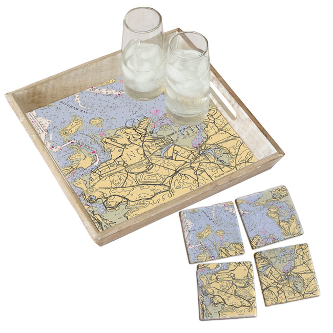 Hingham, MA - Marble Coaster Set