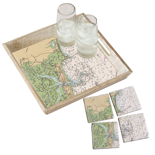 Hampton, NH  - Marble Coaster Set