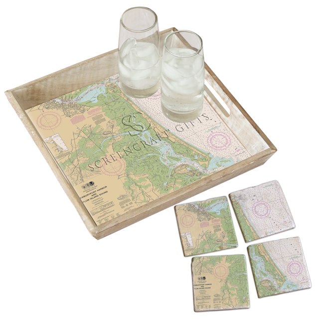 Plum Island, MA- Marble Coaster Set