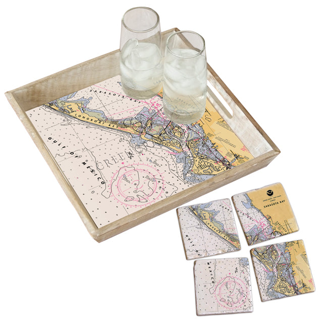 Sarasota, FL  - Marble Coaster Set