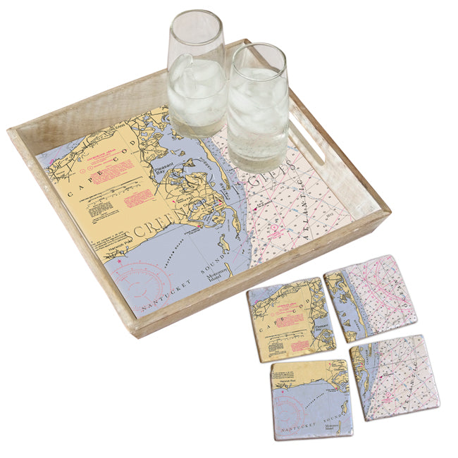 Chatham, MA- Marble Coaster Set