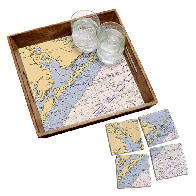 Matagorda Island, TX- Marble Coaster Set
