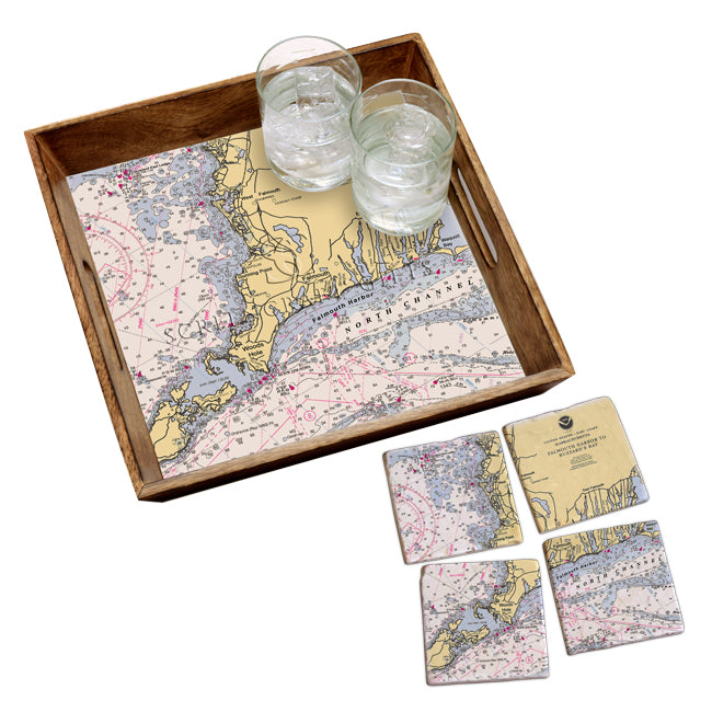 Woods Hole, MA - Marble Coaster Set