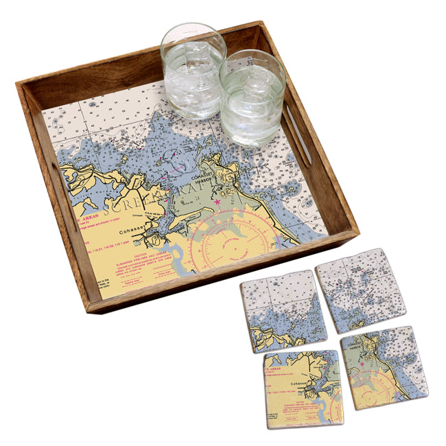 Cohasset, MA  - Marble Coaster Set
