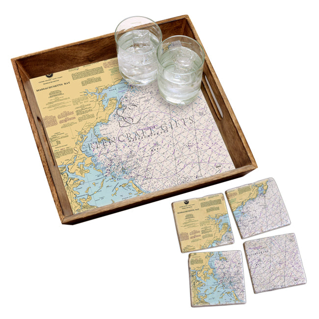 Massachusetts Bay - Marble Coaster Set