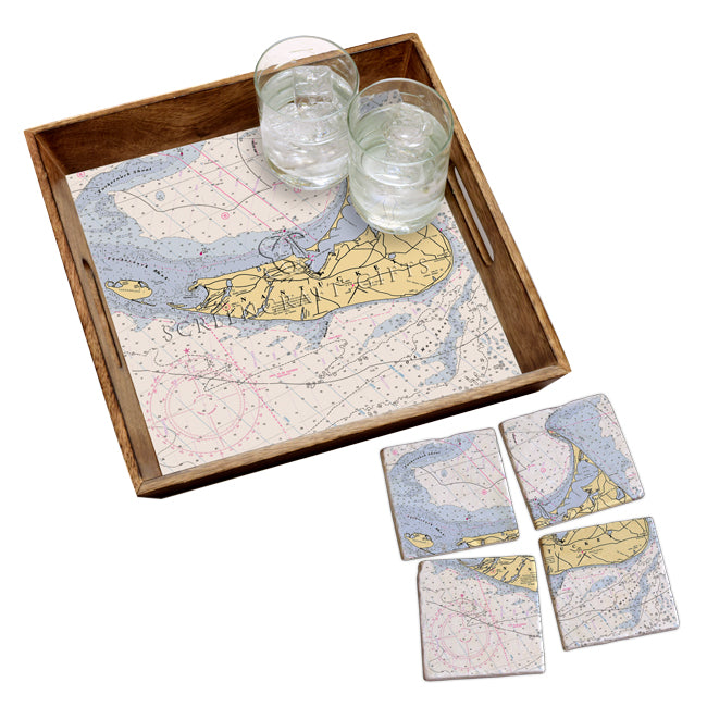 Nantucket, MA  - Marble Coaster Set