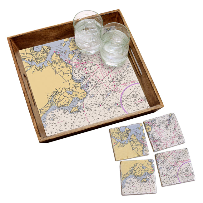 Cape Elizabeth, ME - Marble Coaster Set