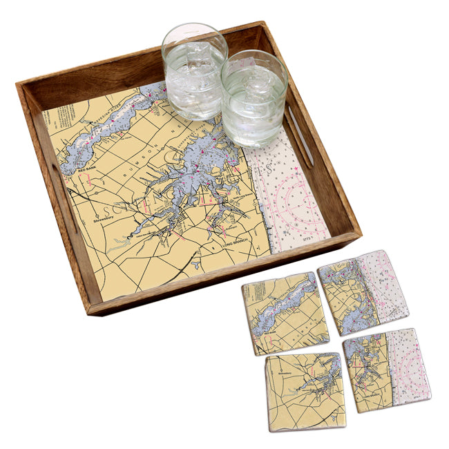 Rumson, NJ-  Marble Coaster Set