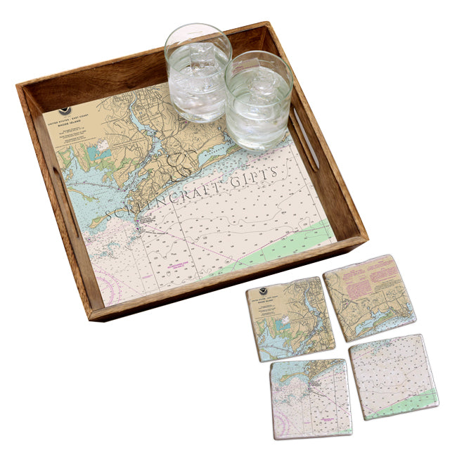 Westerly, RI  - Marble Coaster Set