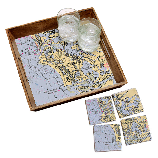 Marco Island, FL - Marble Coaster Set