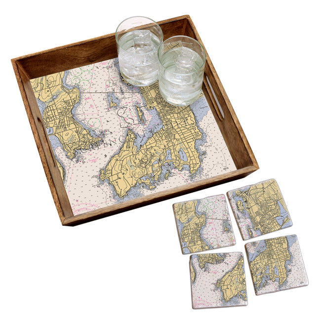 Newport, RI - Marble Coaster Set