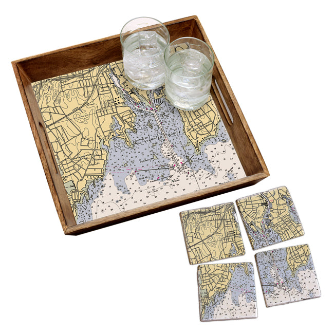 Stamford, CT - Marble Coaster Set
