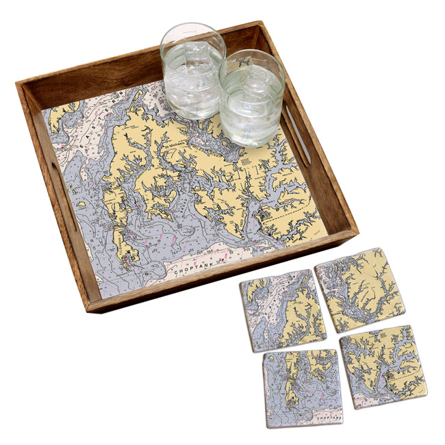 St. Michaels, MD- Marble Coaster Set