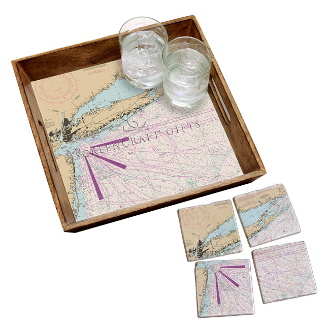 Long Island, NY  - Marble Coaster Set