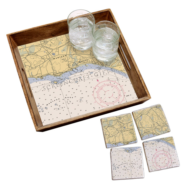 Madison, CT  - Marble Coaster Set