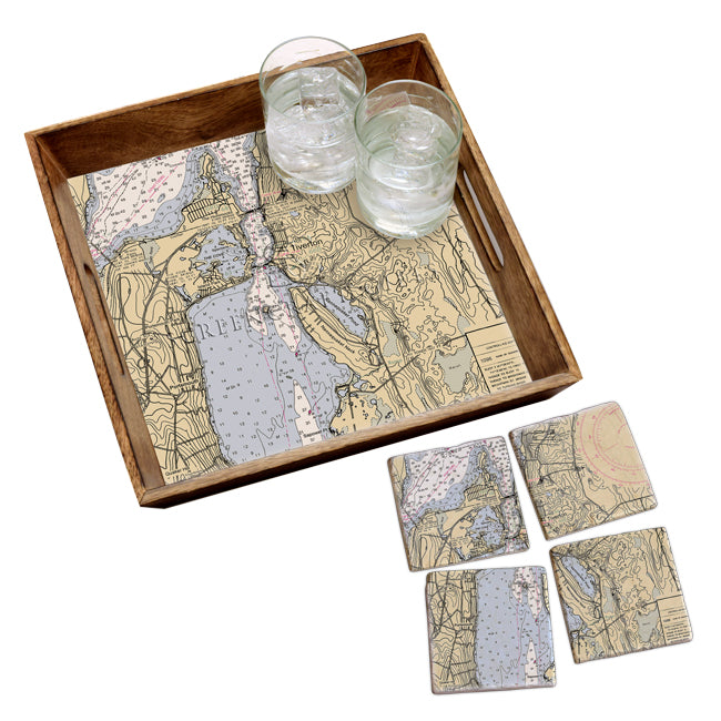 Tiverton, RI - Marble Coaster Set
